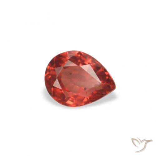 Zafiro Rojo carmesí claro natural de 0.45 ct, En forma de pera, VVS-VS