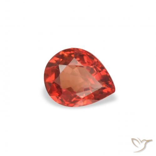 Zafiro Rojo claro natural de 0.42 ct, En forma de pera, VVS-VS