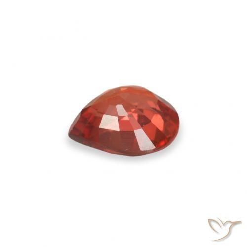 Zafiro Rojo claro natural de 0.42 ct, En forma de pera, VVS-VS