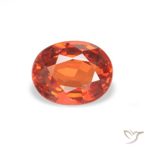 0.58ct Natural Naranja rojizo Zafiro, Ovalada, VVS