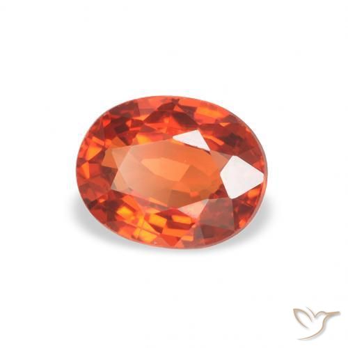 Zafiro Naranja rojizo natural de 0.58 ct, Ovalada, VVS
