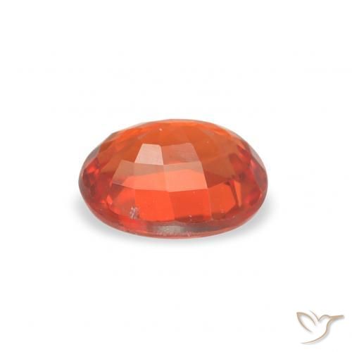 Zafiro Naranja rojizo natural de 0.58 ct, Ovalada, VVS