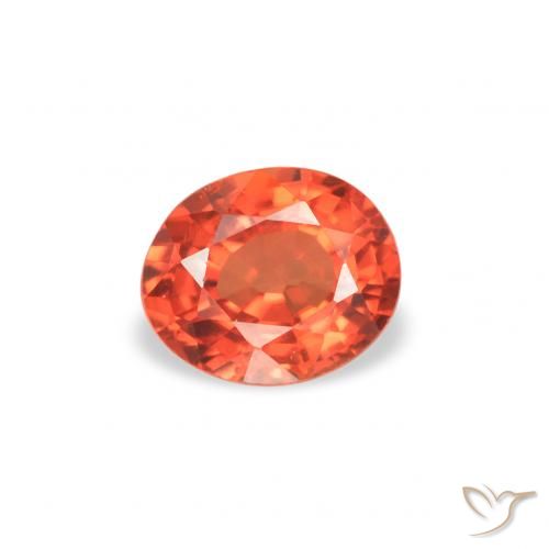 0.38ct Natural Naranja rojizo Zafiro, Ovalada, VVS