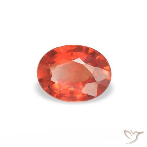Zafiro Rojo carmesí claro natural de 0.37 ct, Ovalada, VS