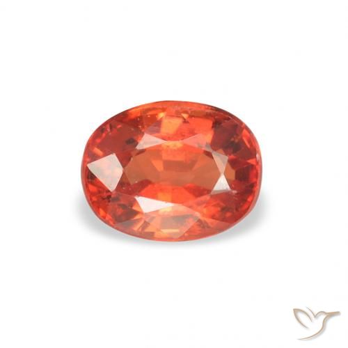 0.52ct Natural Naranja rojizo Zafiro, Ovalada, VVS