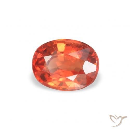 Zafiro Naranja rojizo natural de 0.52 ct, Ovalada, VVS