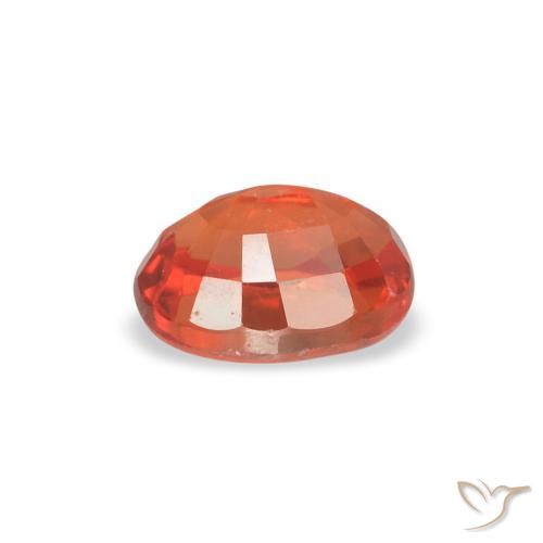 Zafiro Naranja rojizo natural de 0.52 ct, Ovalada, VVS