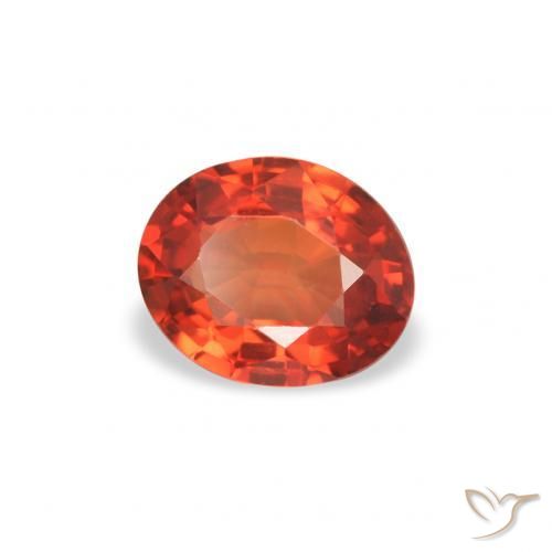Zafiro Rojo carmesí claro natural de 0.41 ct, Ovalada, VS