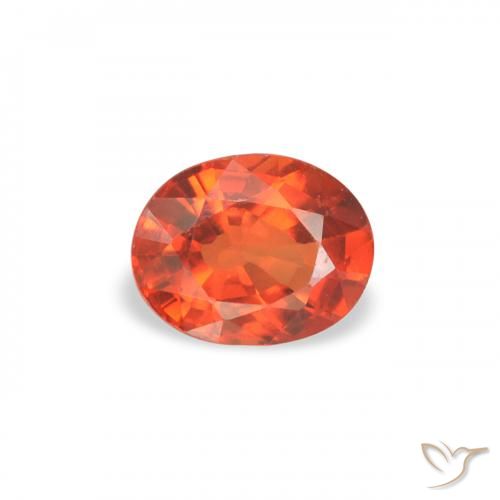 0.39ct Natural Naranja fuego Zafiro, Ovalada, VS