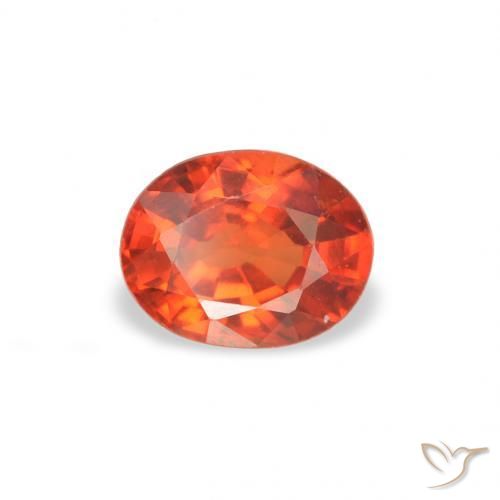 Zafiro Naranja fuego natural de 0.39 ct, Ovalada, VS