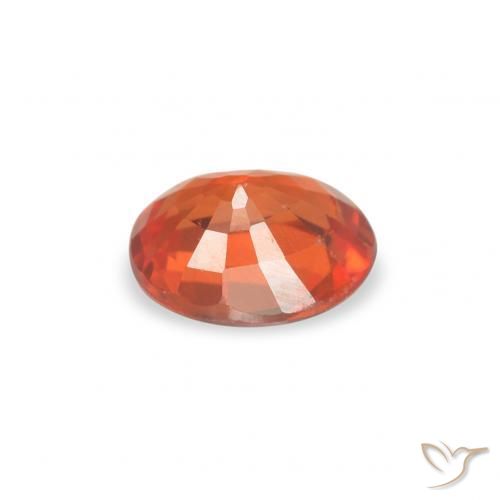 Zafiro Naranja fuego natural de 0.39 ct, Ovalada, VS