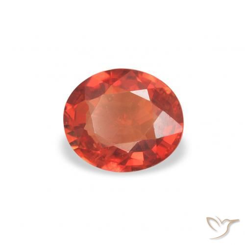 Zafiro Naranja cálido natural de 0.36 ct, Ovalada, VS