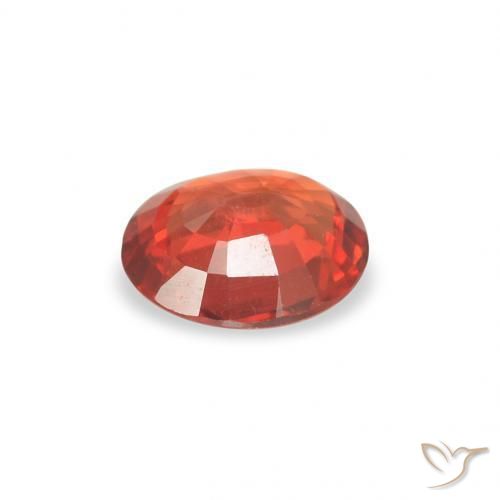 Zafiro Naranja cálido natural de 0.36 ct, Ovalada, VS