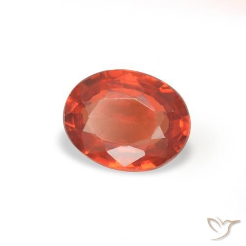 Zafiro Naranja rojizo natural de 0.39 ct, Ovalada, VS