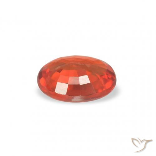 Zafiro Naranja rojizo natural de 0.39 ct, Ovalada, VS