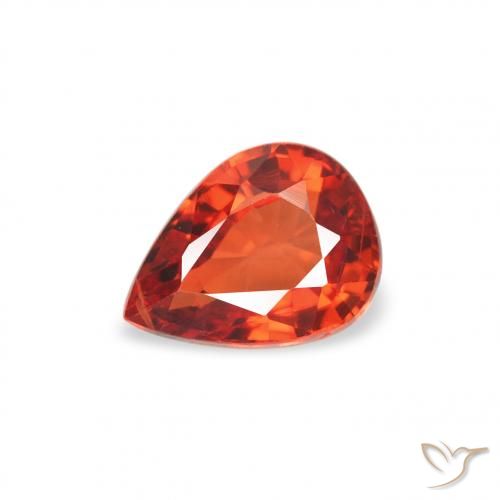 0.51ct Natural Naranja oscuro Zafiro, En forma de pera, VS