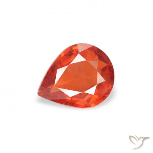 0.45ct Natural Naranja fuego Zafiro, En forma de pera, VS
