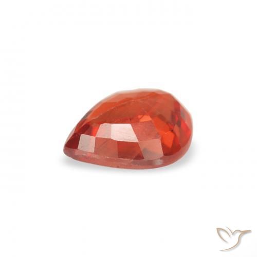 Zafiro Naranja fuego natural de 0.45 ct, En forma de pera, VS