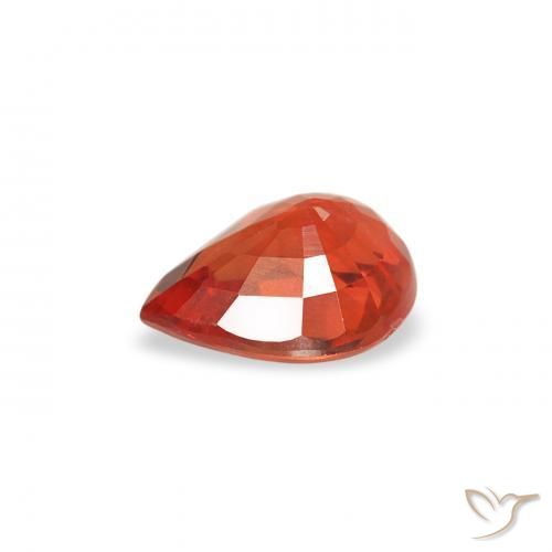 Zafiro Rojo intenso natural de 0.42 ct, En forma de pera, VS