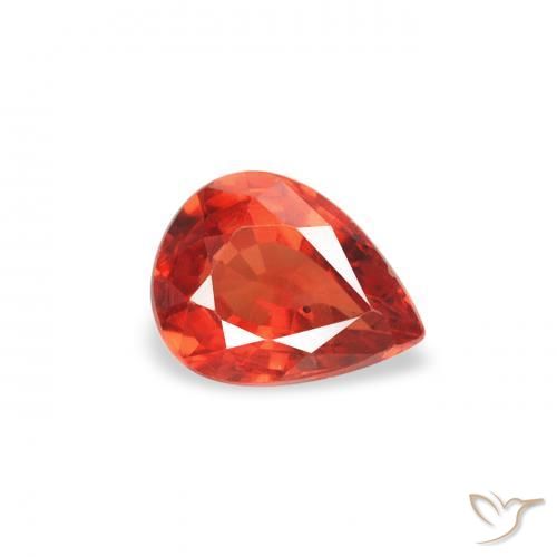 Zafiro Rojo intenso natural de 0.38 ct, En forma de pera, VS