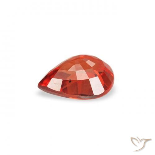 Zafiro Rojo intenso natural de 0.38 ct, En forma de pera, VS