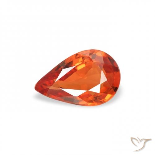 0.44ct Natural Naranja rojizo Zafiro, En forma de pera, VS