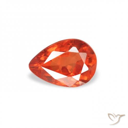 0.60ct Natural Naranja fuego Zafiro, En forma de pera, VS