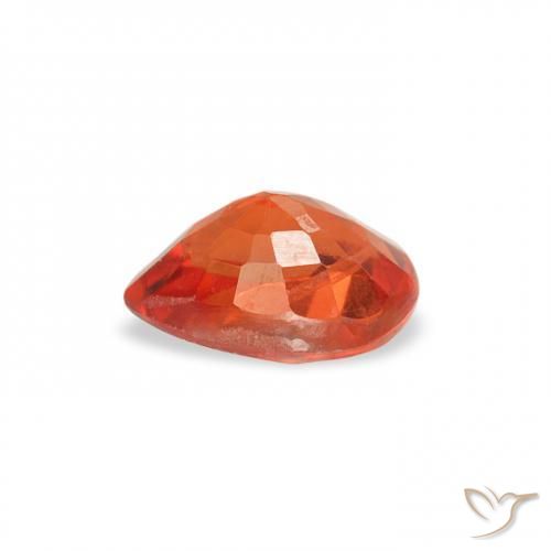 Zafiro Naranja fuego natural de 0.60 ct, En forma de pera, VS