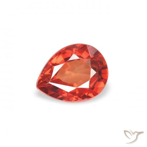 0.42ct Natural Naranja medio Zafiro, En forma de pera, VS