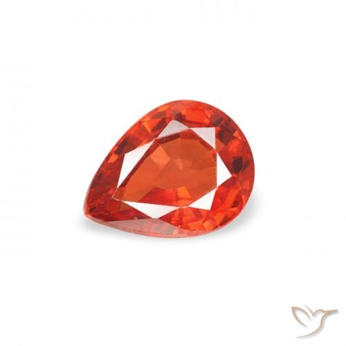 0.44ct Natural Ámbar naranja Zafiro, En forma de pera, VS