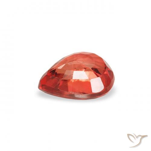 Zafiro Rojo intenso natural de 0.49 ct, En forma de pera, VS