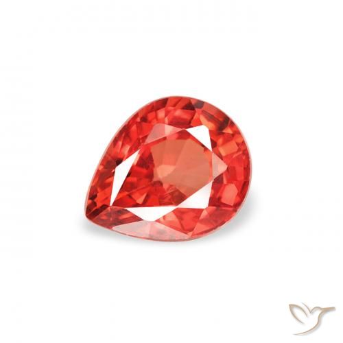 0.49ct Natural Rojo intenso Zafiro, En forma de pera, VS