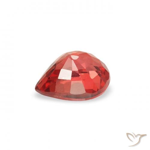 Zafiro Rojo intenso natural de 0.49 ct, En forma de pera, VS