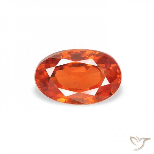 0.76ct Natural Naranja rojizo Zafiro, Ovalada, VS