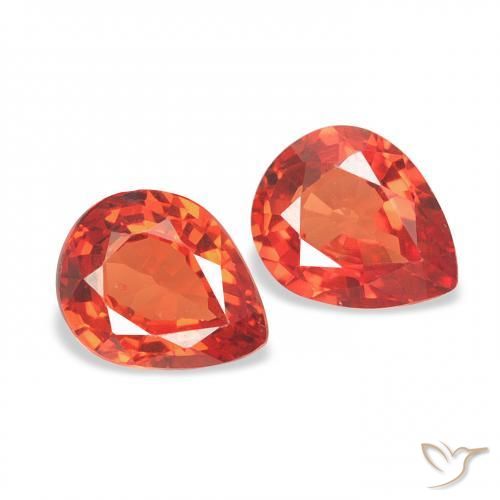 Gemas de Zafiro Rojo intenso natural de 0.67 ct, En forma de pera, VS