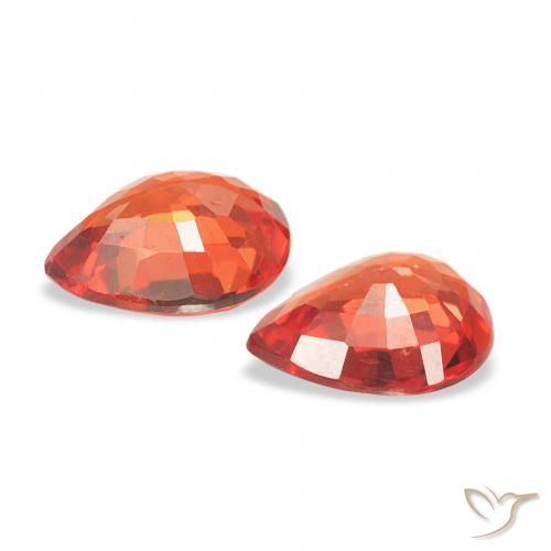 Gemas de Zafiro Rojo intenso natural de 0.67 ct, En forma de pera, VS