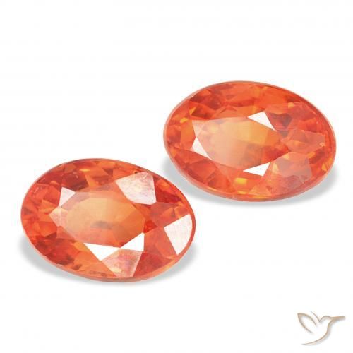 Gemas de Zafiro Naranja medio natural de 1.60 ct, Ovalada, VS