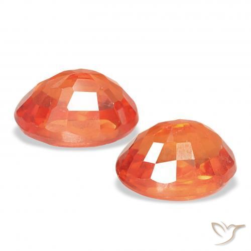 Gemas de Zafiro Naranja medio natural de 1.60 ct, Ovalada, VS