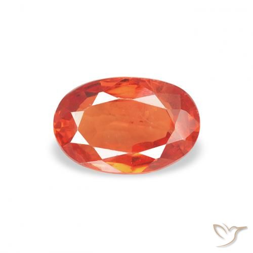 0.67ct Natural Naranja medio Zafiro, Ovalada, VS
