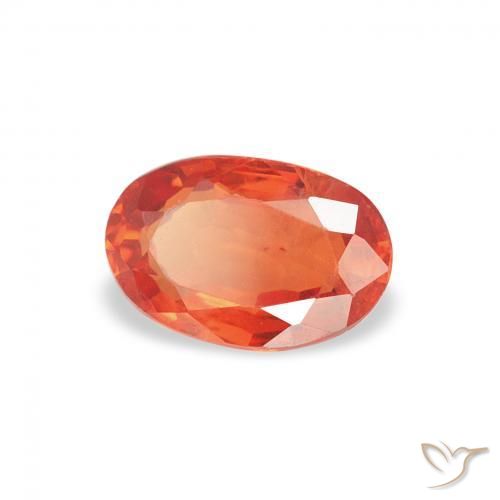 Zafiro Naranja medio natural de 0.67 ct, Ovalada, VS
