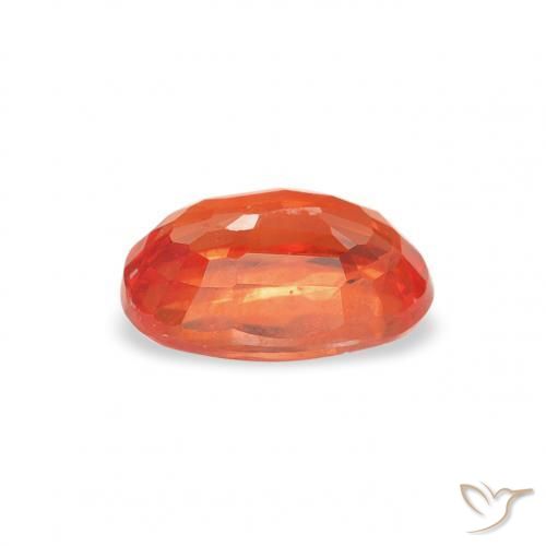 Zafiro Naranja medio natural de 0.67 ct, Ovalada, VS