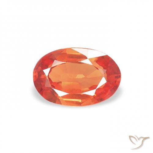 0.56ct Natural Naranja fuego Zafiro, Ovalada, VS