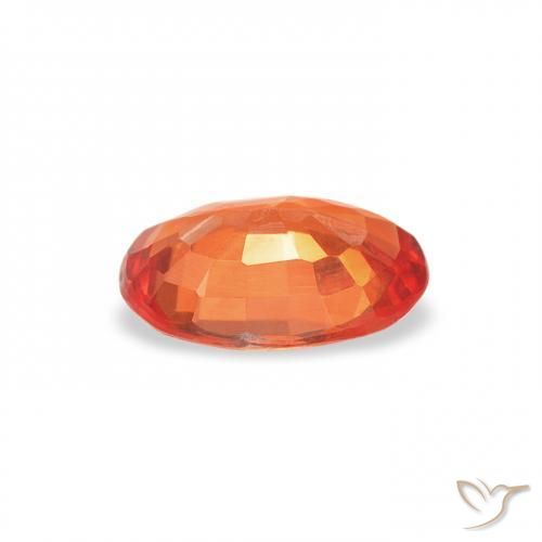 Zafiro Naranja fuego natural de 0.56 ct, Ovalada, VS