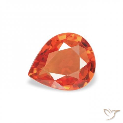 0.68ct Natural Naranja medio Zafiro, En forma de pera, VVS