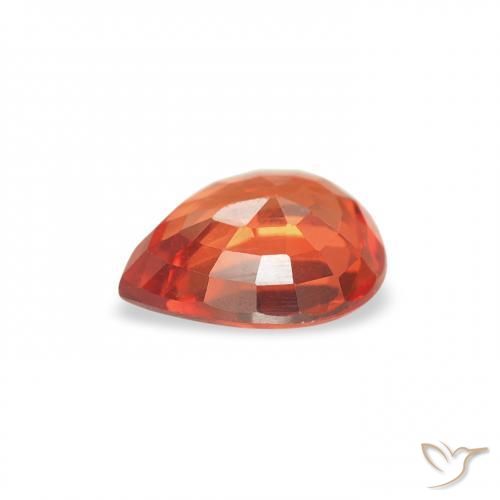 Zafiro Naranja rojizo natural de 0.67 ct, En forma de pera, VVS