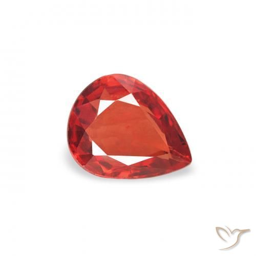 Zafiro Rojo medio natural de 0.37 ct, En forma de pera, VS