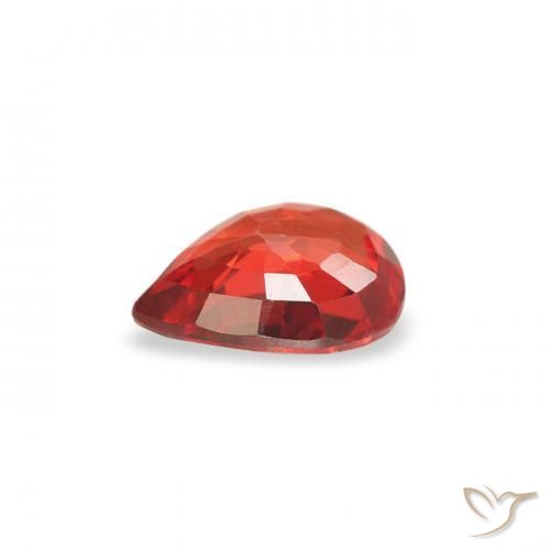 Zafiro Rojo medio natural de 0.37 ct, En forma de pera, VS