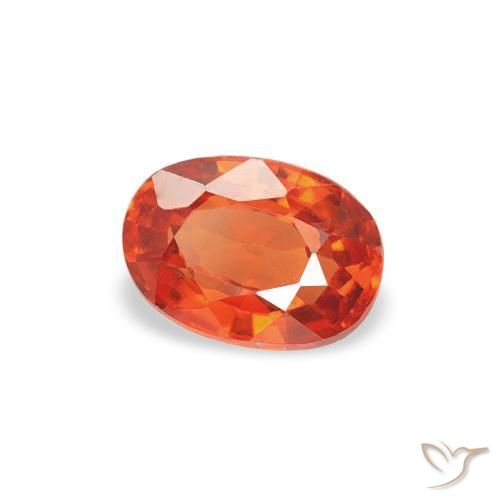 Zafiro Naranja rojizo natural de 0.55 ct, Ovalada, VVS-VS