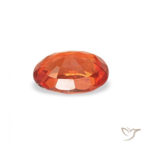 Zafiro Naranja rojizo natural de 0.55 ct, Ovalada, VVS-VS