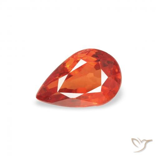 0.50ct Natural Naranja rojizo Zafiro, En forma de pera, VS